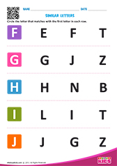 Letters that look similar uppercase f to j